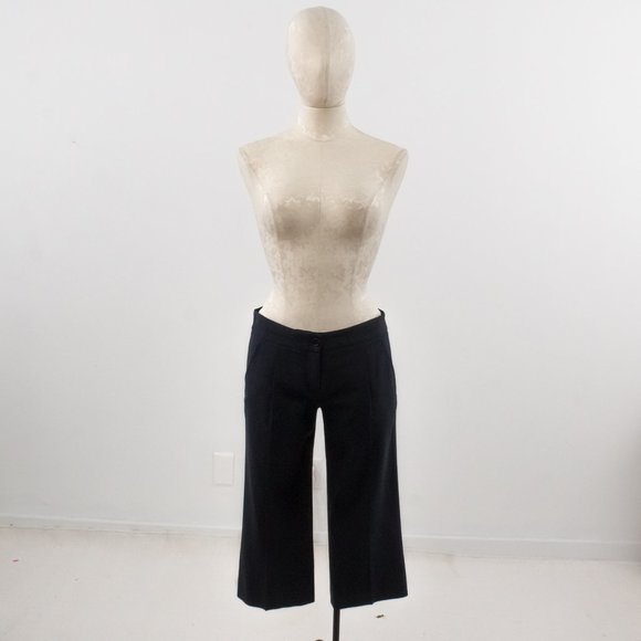 BCBGMaxAzria 4 Wool Capri Cropped Pants Dark Blue - Picture 3 of 10